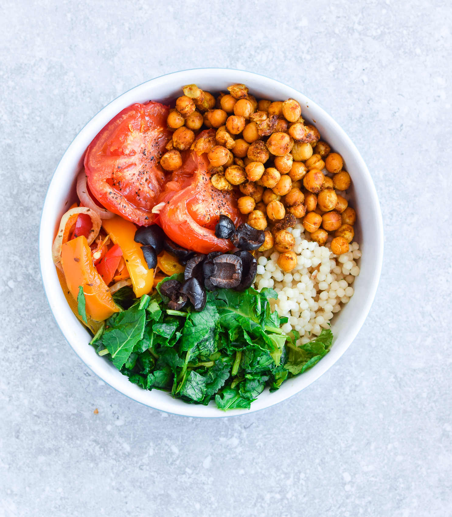 Roasted Veggies and Chickpea Bowl - The Canadian African