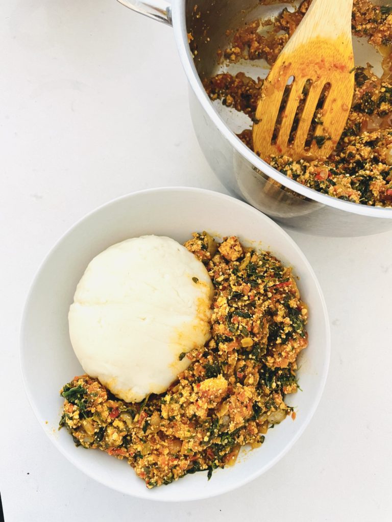 egusi soup and pounded yam